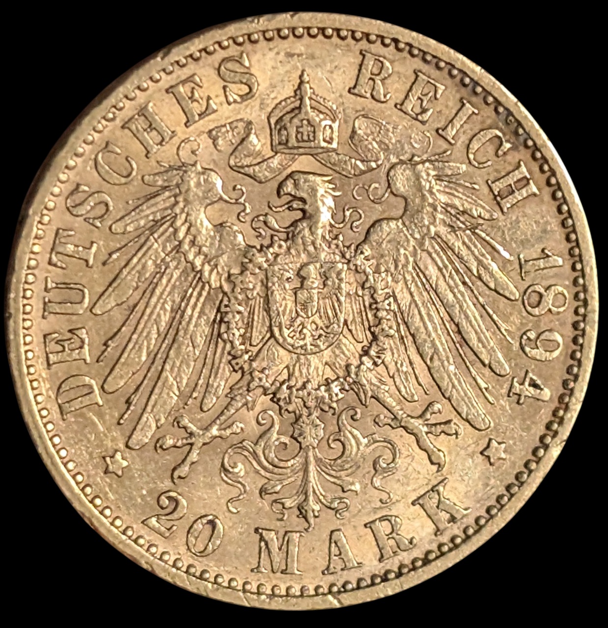 Saksa, Saksi 20 Mark 1894 E Kultaraha