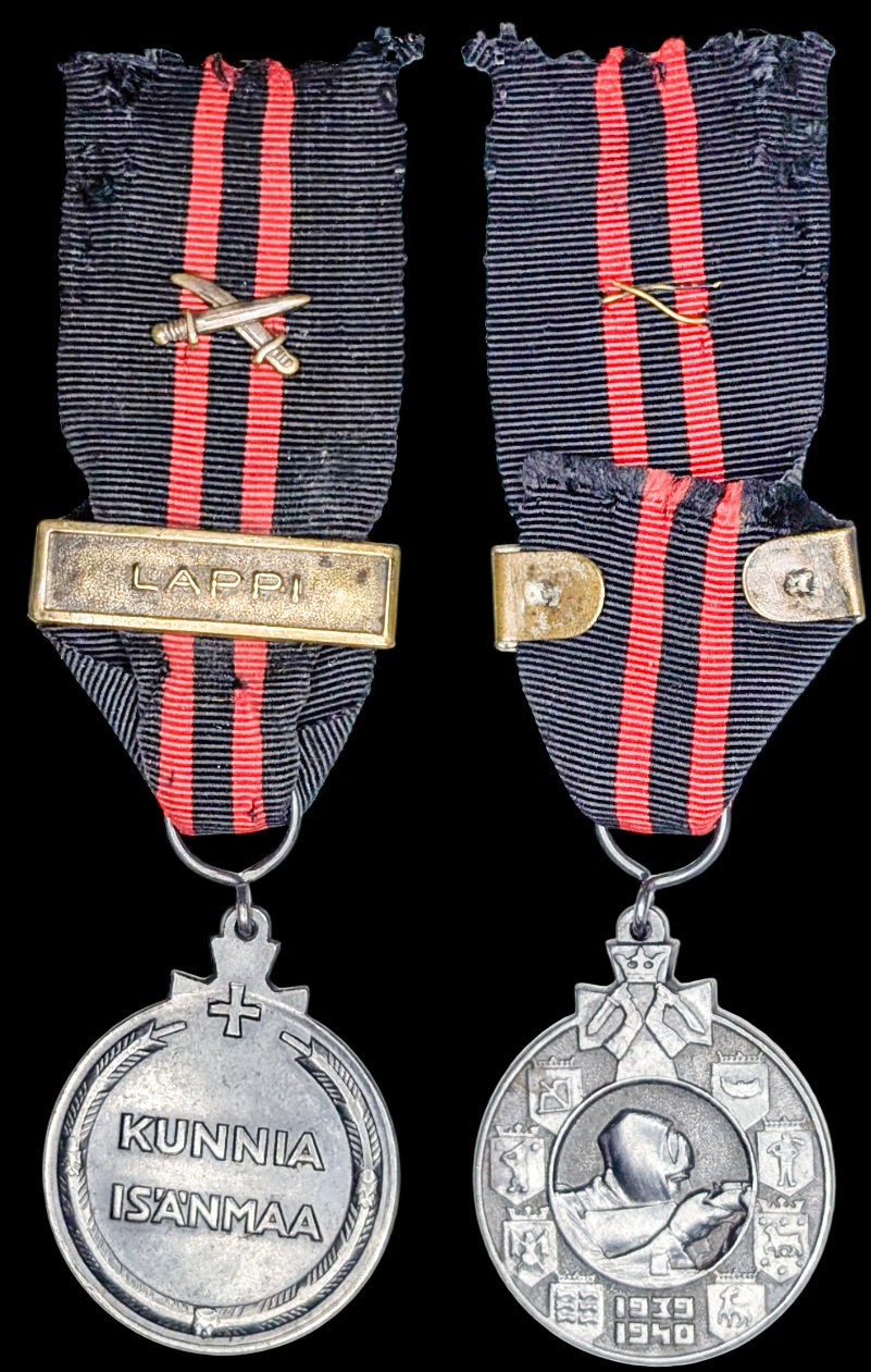 Finland 1939-40 Winter War Medal with Lapland Bar - Image 2