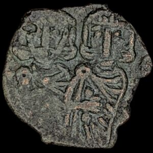 Constantine V with Leo IV 741-775 jKr., Æ Follis, Syrakusa