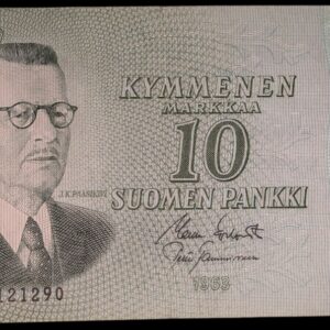 Finland 1963 10 Markkaa Litt. A N6121290 KO – Tam