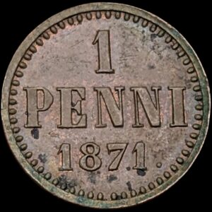 Finland 1871 1 Penni, m/1870 Crown