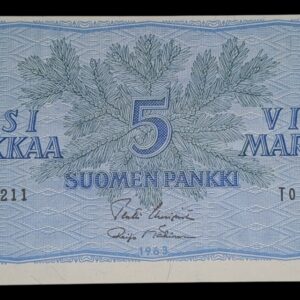 Finland 1963 5 Markkaa Litt. A T-Series "Replacement"