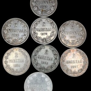 Finland 1865-1908 2 Markkaa 8pcs