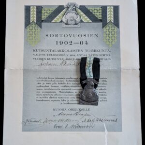 Finland 1905-1906 Protest Against Russian Military Draft Medal & Document