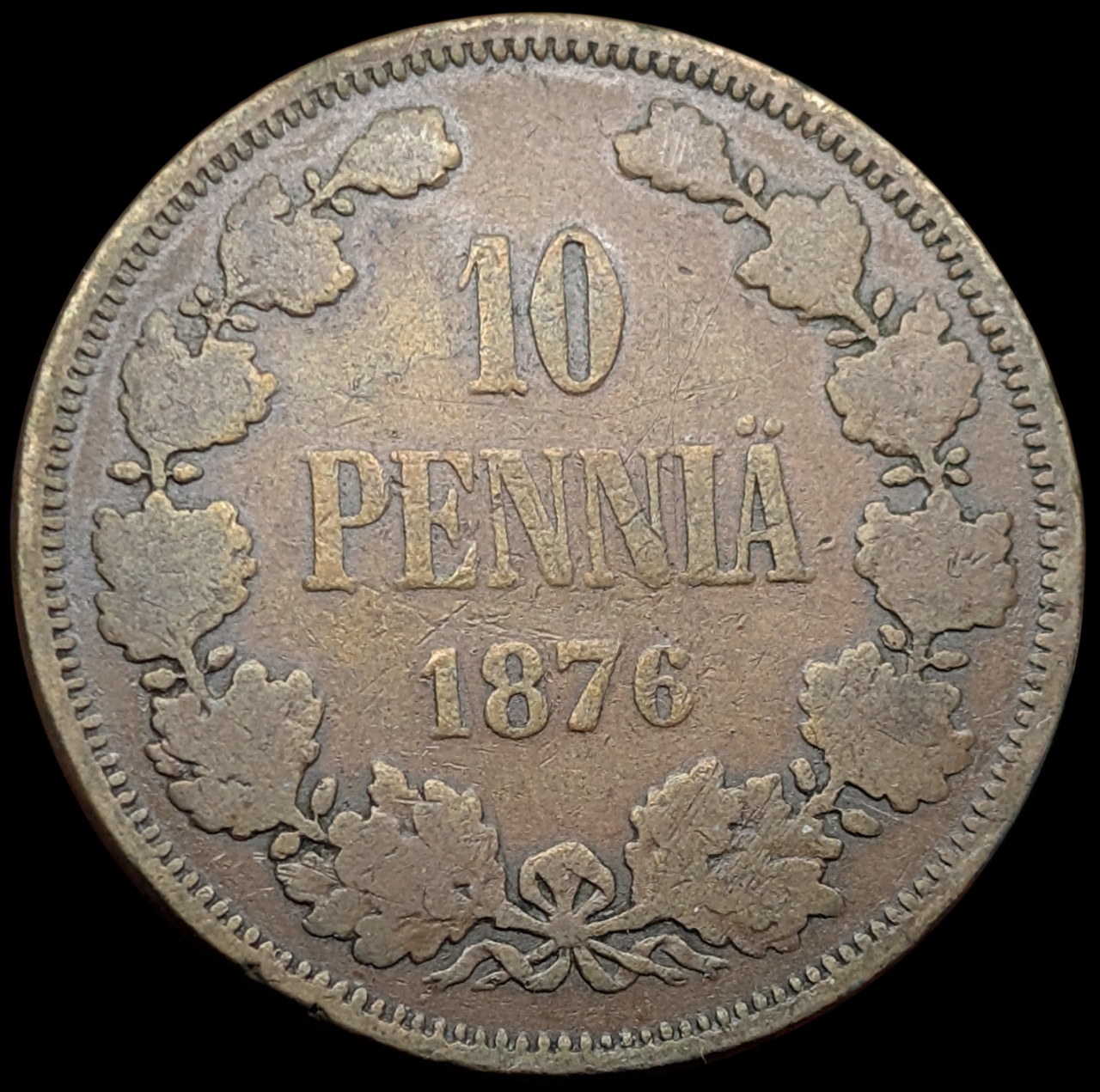 10 Penniä 1876, Pieni 6