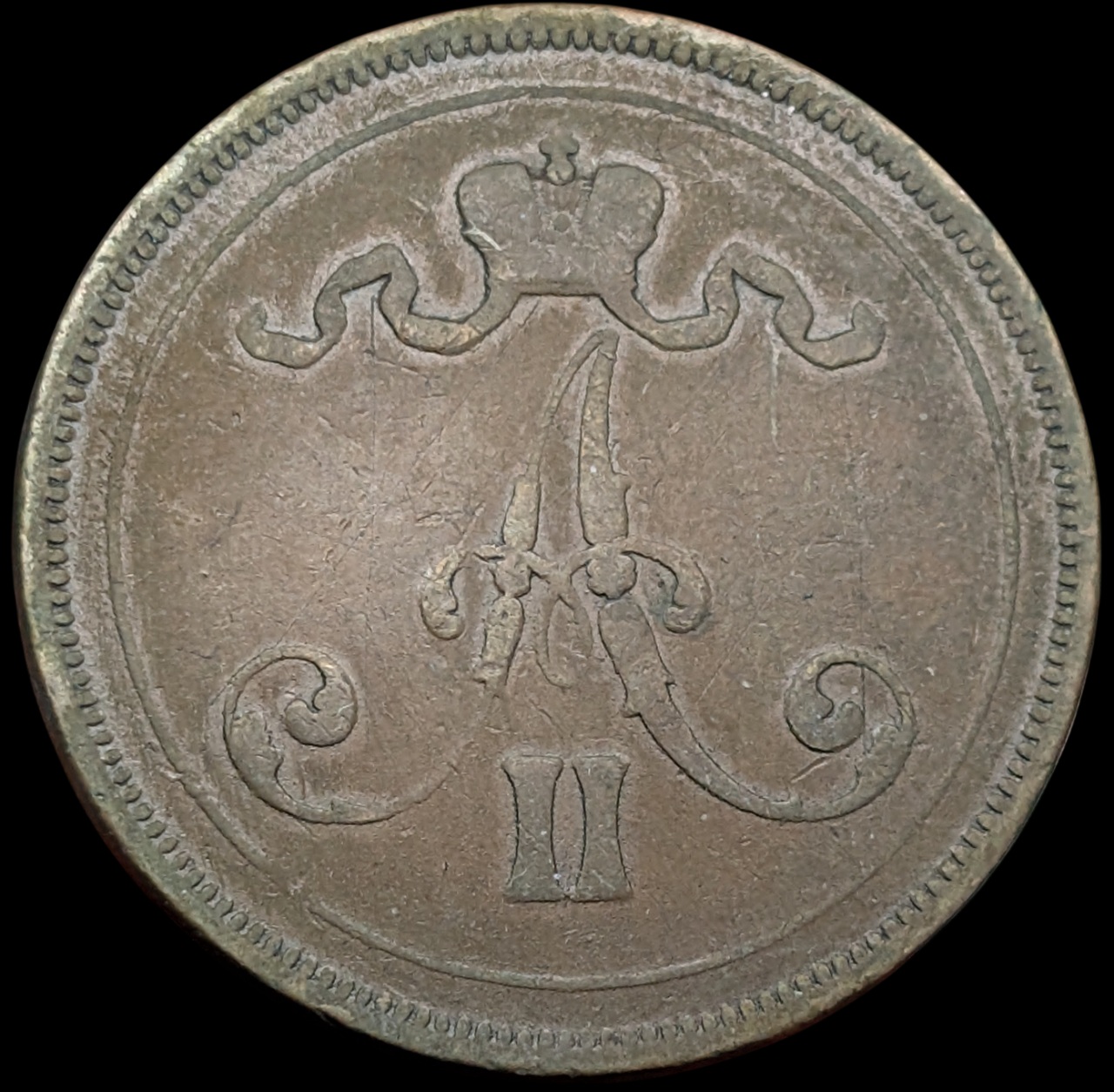 10 Penniä 1876, Pieni 6 - Image 2