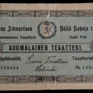 5 Markkaa 1900 Suomalainen teatteri seteli