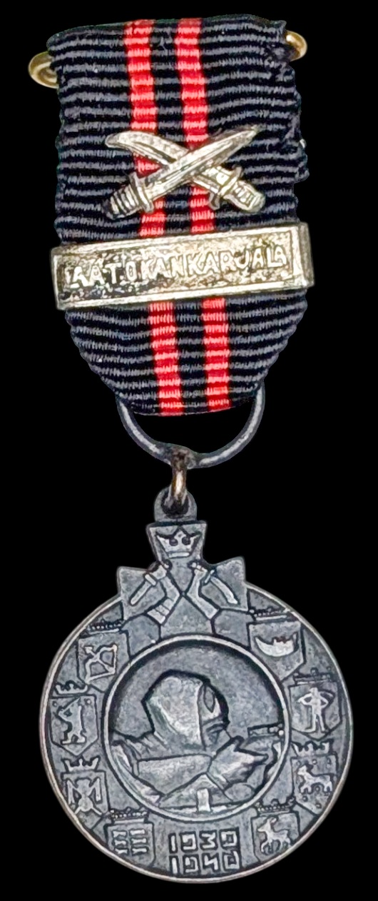 Finland 1939-40 Winter War Medal with Laatokan-Karjala Bar, MINIATURE