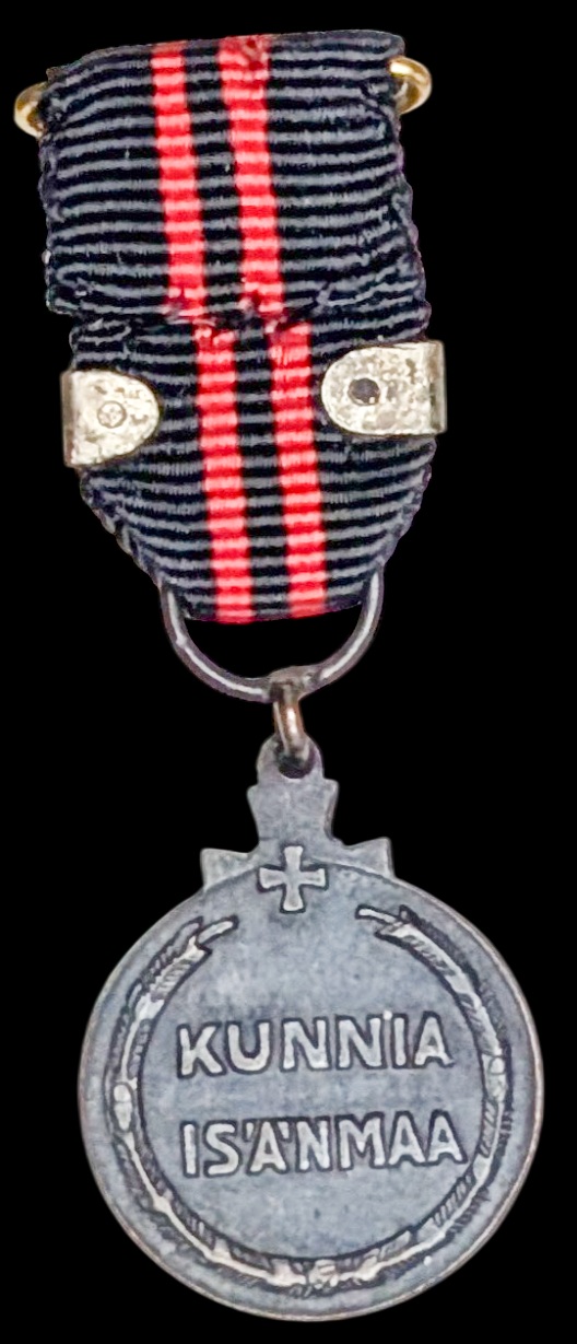 Finland 1939-40 Winter War Medal with Laatokan-Karjala Bar, MINIATURE - Image 2