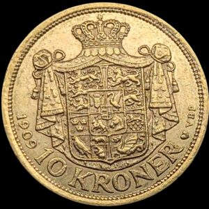 Denmark Gold 1909 VBP 10 Kroner