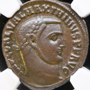 Maximinus II 310-311 jKr., BI Reduced Nummus, Antiokia, NGC Ch VF