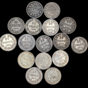 50 Penniä 1866-1917 16kpl