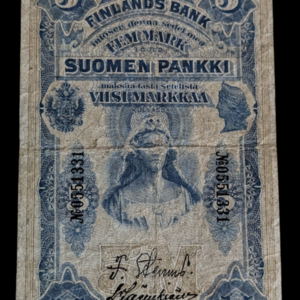 Finland 1897 5 Markkaa No. 0551331 “Dark Background”