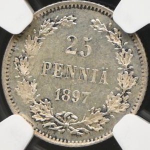Finland 1897 L 25 Pennia NGC MS 63