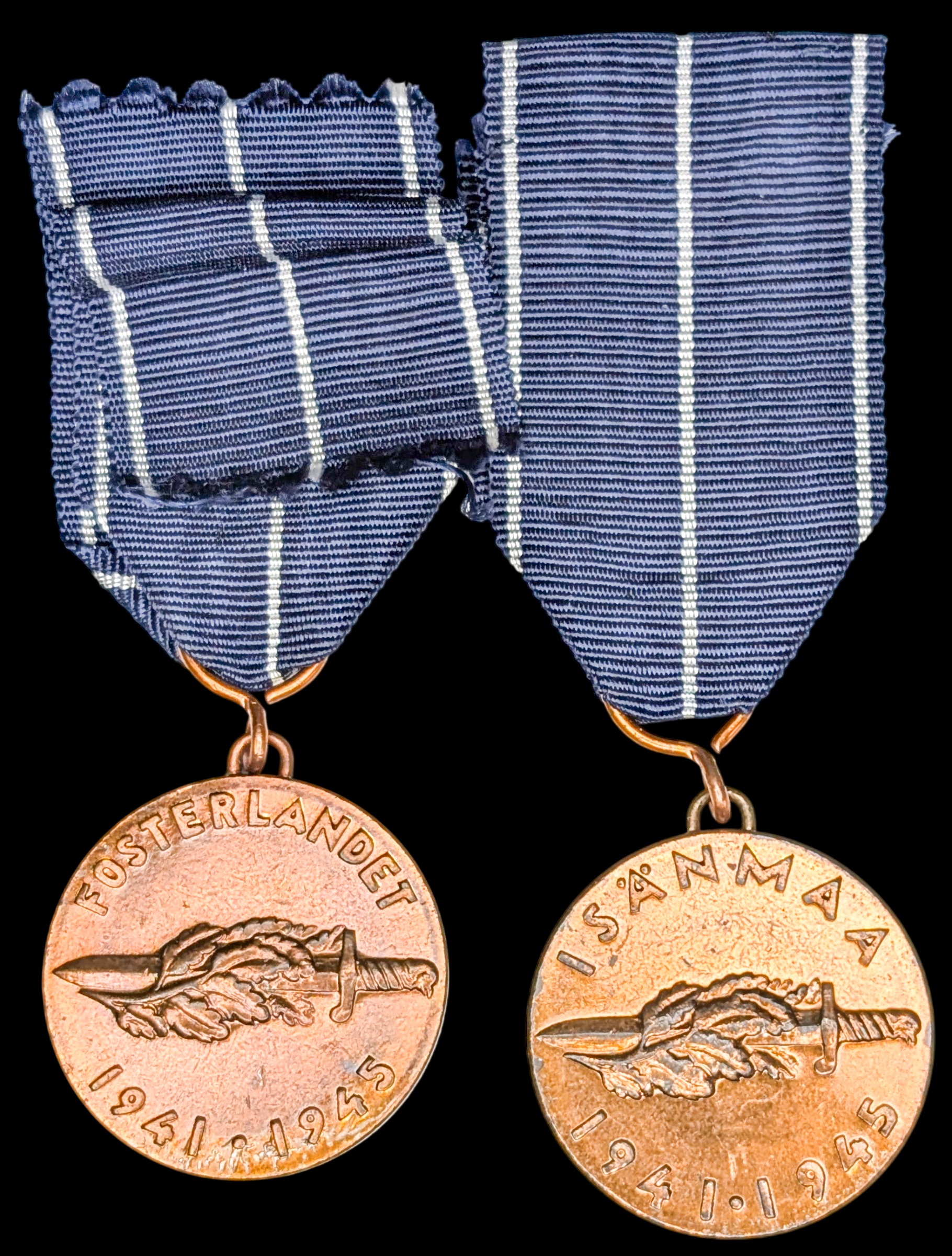 Finland 1941-1945 Continuation War Medals, Swedish & Finnish Text
