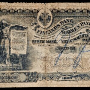 Finland 1898 50 Markkaa No. 0239486, lines under signatures