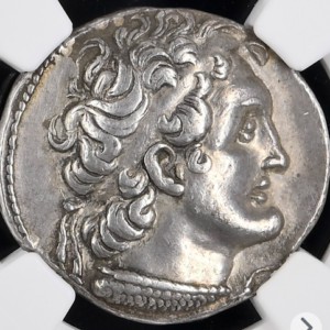 Ptolemaios VI 180-145 eKr., AR Tetradrachm, Aleksandria, NGC XF