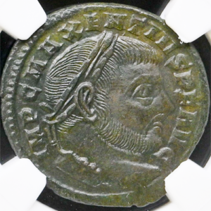 Maxentius 307-312 jKr., BI Nummus, Aquileia, NGC Ch AU