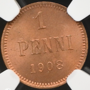 1 Penni 1908 NGC MS 64