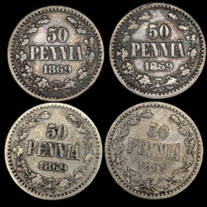 50 Penniä 1869 4kpl