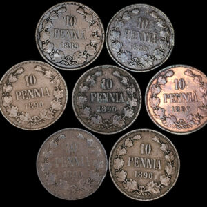 10 Penniä 1889-1890 7kpl
