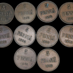 5 Penniä 1892 10kpl