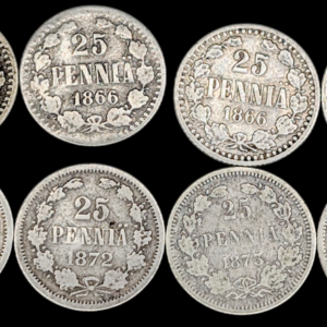 25 Penniä 1865-1875 8kpl