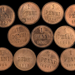 1 Penni 1893-1913 11kpl, leimakiilto