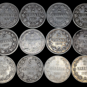 2 Markkaa 1865-1908 12kpl