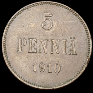 5 Penniä 1910