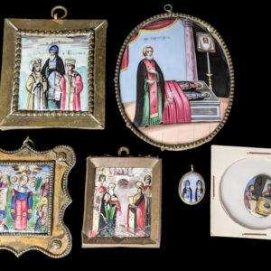 Russia, 19th Century Brass & Enamel Orthodox icons