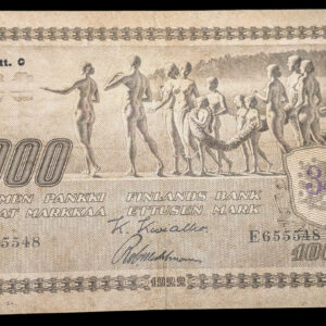 1000 Markkaa 1922 Litt. C E655548 Kiv - Wah