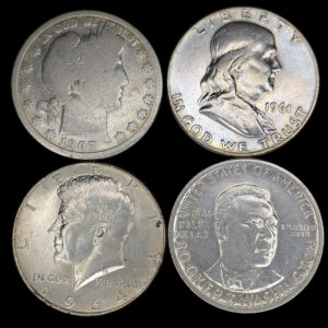 Yhdysvallat 50 Cents 1907-1964 4kpl