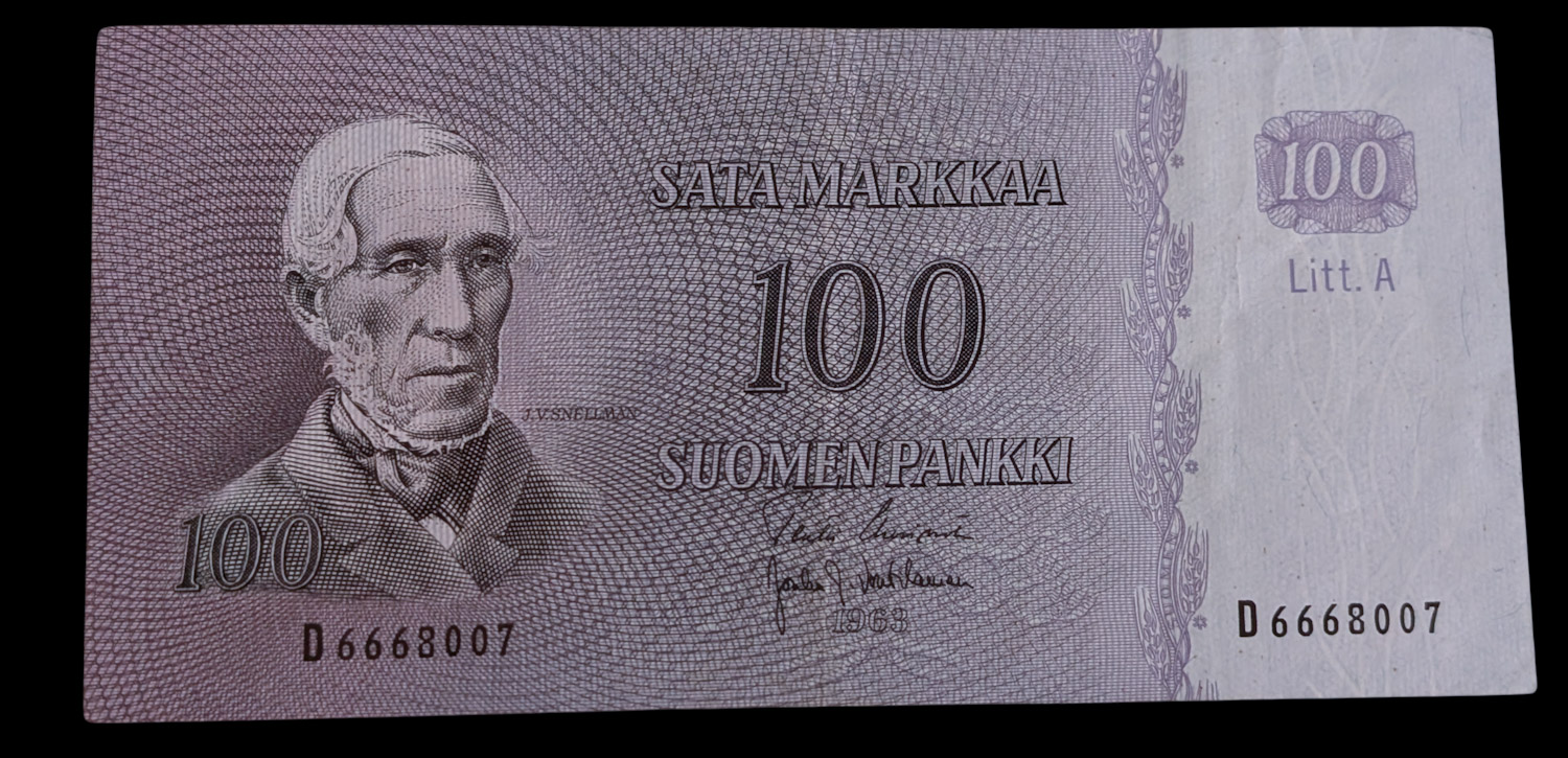 Finland 1963 100 Markkaa Litt. A D6668007 Uus - Vou