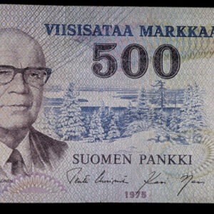 500 Markkaa 1975 B3582761 Uus - Nar, keltainen varmuuslanka