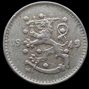 Finland 1949 1 Markka, re-engraved 4