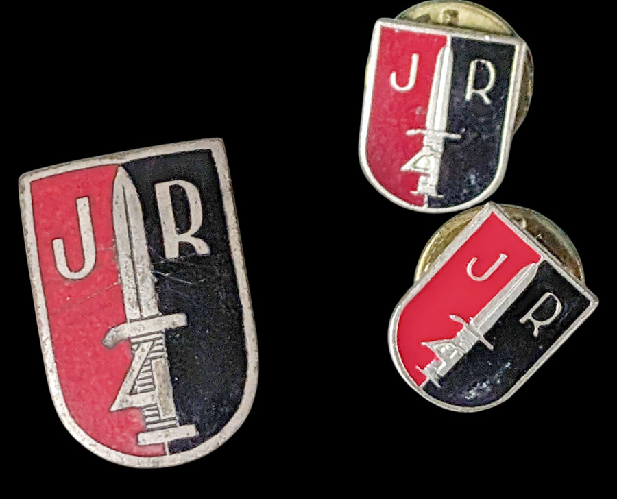 JR 4 asevelimerkki + pinssit
