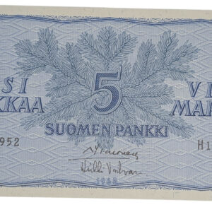Finland 1963 5 Markkaa H1574952, Valvanne as Lower Signatory
