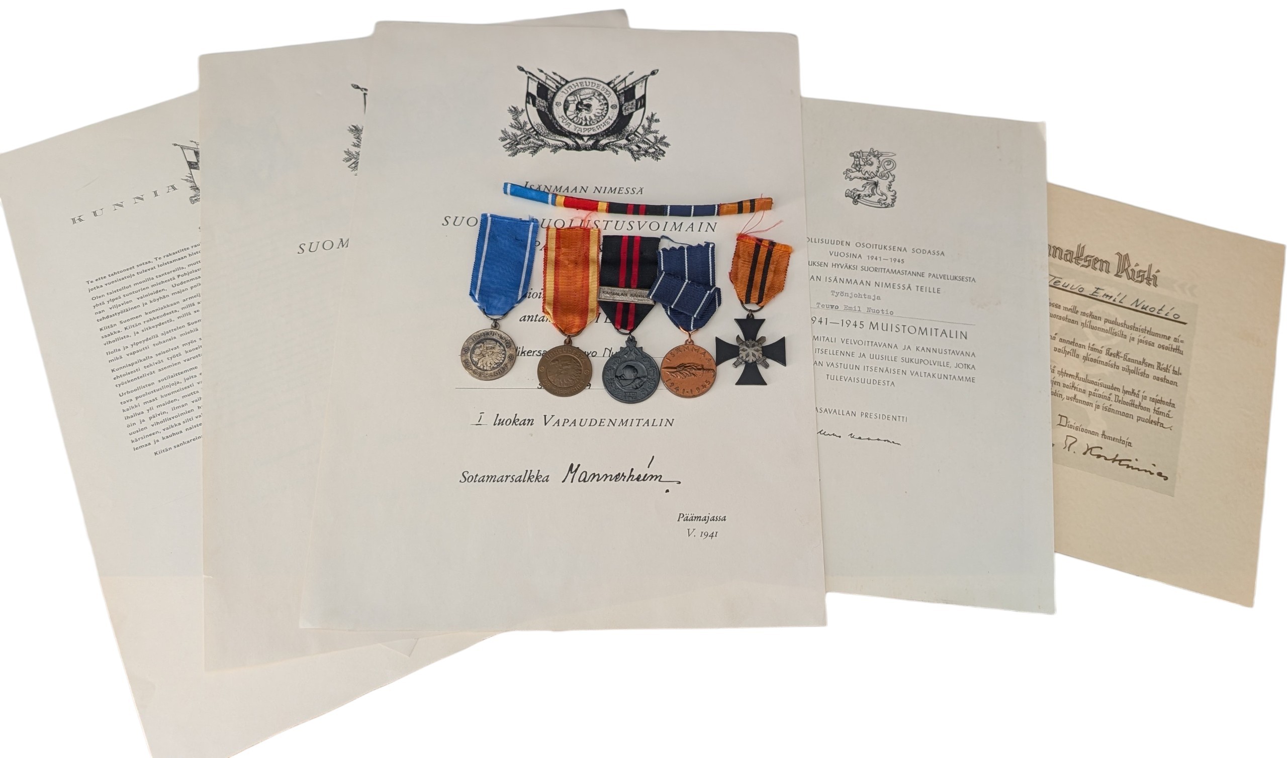 Finland, 1939-45 Winter & Continuation Wars Grouping with Documents