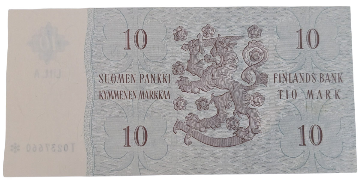 Finland 1963 10 Markkaa Litt. A Star/Replacement T0237660 Het – Heä - Image 2
