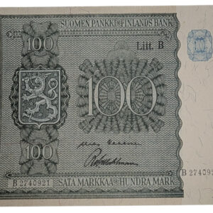 Finland 1945 100 Markkaa Litt. B B2740921 Kek – Wah