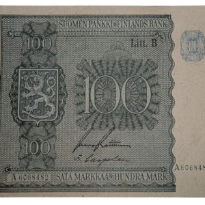 Finland 1945 100 Markkaa Litt. B A6068482 Rai – Car