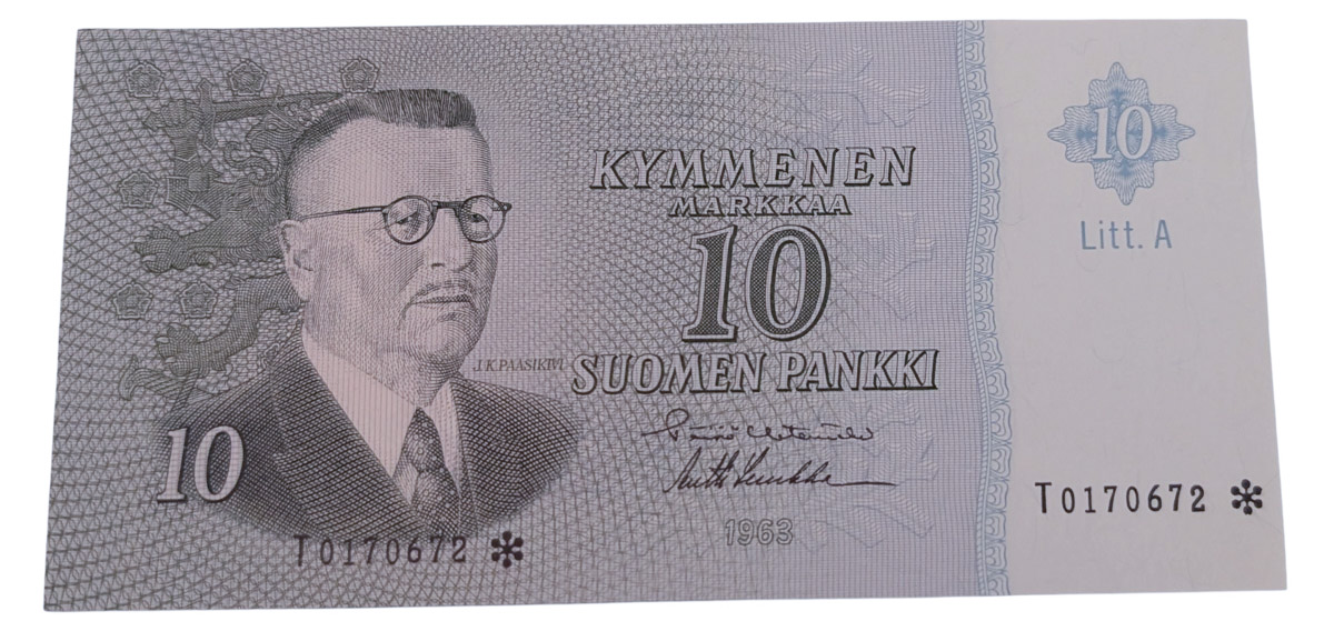 Finland 1963 10 Markkaa Litt. A Star/Replacement T0170672 Het - Luu