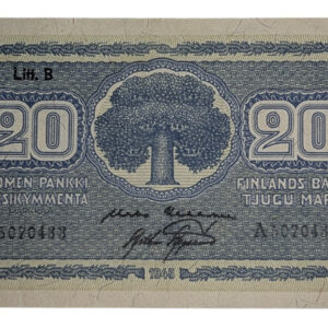 Finland 1945 20 Markkaa Litt. B A5070433 Kek - Aas