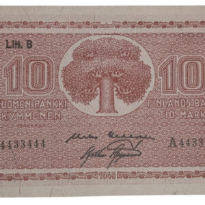 Finland 1945 10 Markkaa Litt. B A4433444 Kek - Aas