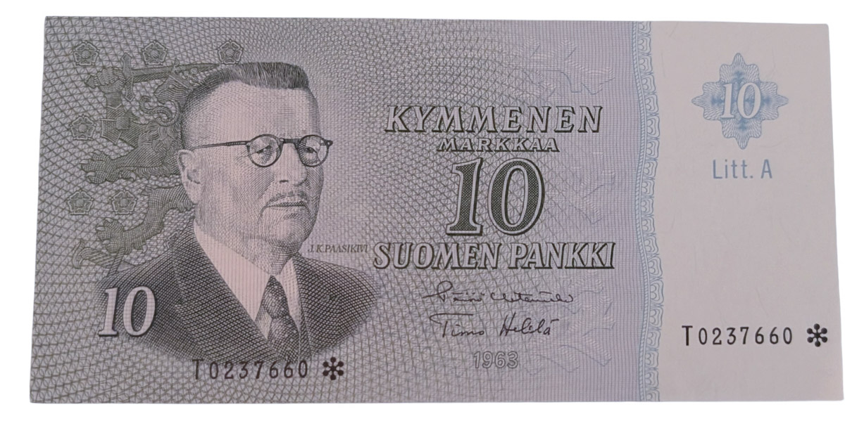 Finland 1963 10 Markkaa Litt. A Star/Replacement T0237660 Het – Heä