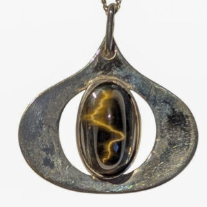 Finland, 1974 Sterling Silver Tigers Eye Necklace