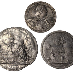 Russian 18th Century Tin-Lead Alloy Table Medals